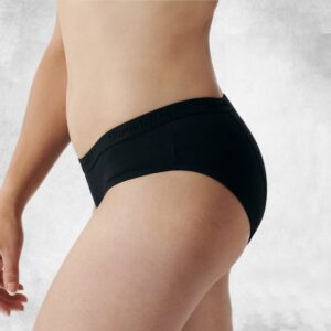 antybąkowa bielizna figi damskie czarne bok