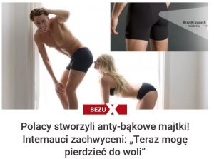 Bezu antybąkowa bielizna wiatrodyskretni