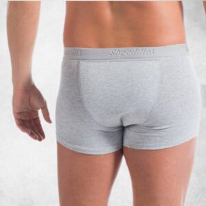 antybąkowe szorty męskie szare widok z tyłu