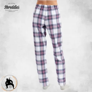 Antyzapachowa i antybąkowa piżama damska, różowa kratka, tył