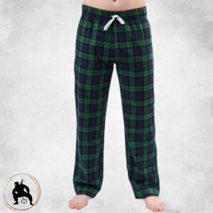 męska piżama antybąkowa wzór zielona kratka