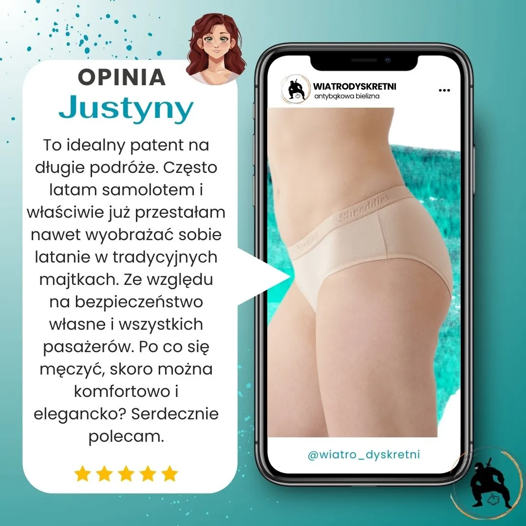 opinie o antybąkowej bieliźnie - opinia Justyny